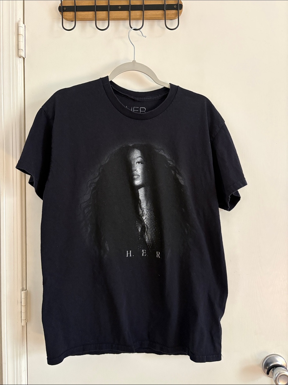 H.E.R. Black Graphic Tee - Women's Short Sleeve Shirt Size Large